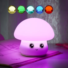 Load image into Gallery viewer, Silicone Colorful Mushroom Night Light Bedside Sleeping Table Lamp, 0.8W