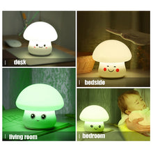 Load image into Gallery viewer, Silicone Colorful Mushroom Night Light Bedside Sleeping Table Lamp, 0.8W