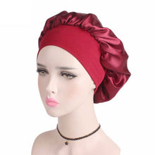Load image into Gallery viewer, 2 PCS TJM-301 Night Cap With Wide Brim And Elasticity Headband Ladies Chemotherapy Cap Hair Care Hat, M 56-58cm