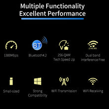 Load image into Gallery viewer, COMFAST CF-727B 1300Mbps Dual Frequency Gigabit USB Desktop Transmitter Receiver Portable Bluetooth V4.2 + WiFi Wireless Network Card