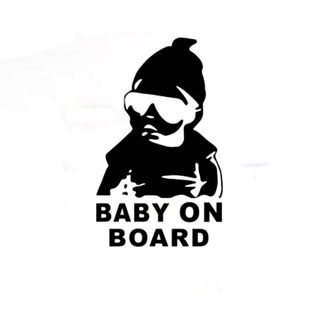 20pcs 14*9CM BABY ON BOARD Cool Rear Reflective Sunglasses Child Car Stickers Warning Decals, BABY ON BOARD