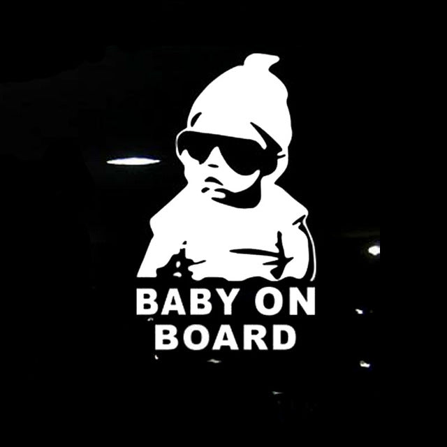 20pcs 14*9CM BABY ON BOARD Cool Rear Reflective Sunglasses Child Car Stickers Warning Decals, BABY ON BOARD