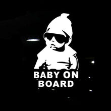 Load image into Gallery viewer, 20pcs 14*9CM BABY ON BOARD Cool Rear Reflective Sunglasses Child Car Stickers Warning Decals, BABY ON BOARD