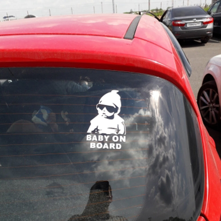 20pcs 14*9CM BABY ON BOARD Cool Rear Reflective Sunglasses Child Car Stickers Warning Decals, BABY ON BOARD