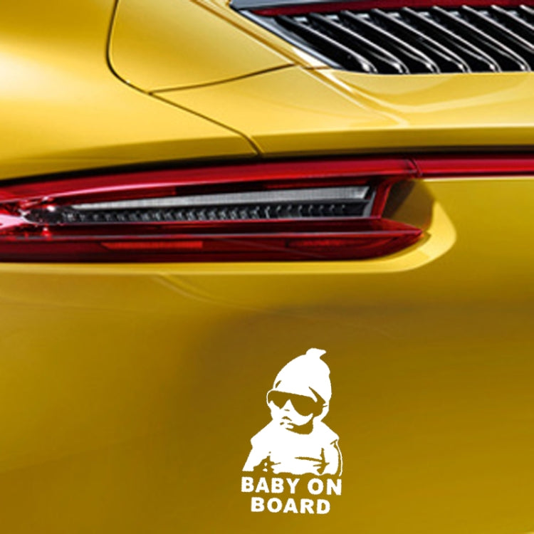 20pcs 14*9CM BABY ON BOARD Cool Rear Reflective Sunglasses Child Car Stickers Warning Decals, BABY ON BOARD