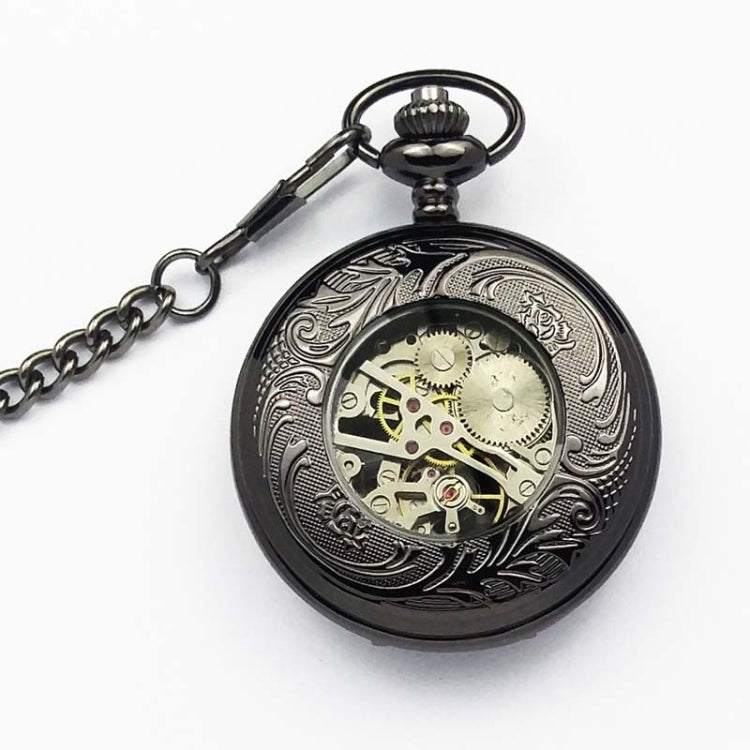 Classical Mechanical Pocket Watch Large Retro Gear Embossed Hollow Pocket Watch