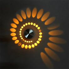 Load image into Gallery viewer, 3W Modern Interior Creative Spiral Round Wall Lamp for Club, KTV, Corridor, Aisle, Background Wall Decoration Lamp, Recessed In, Wall Mounted