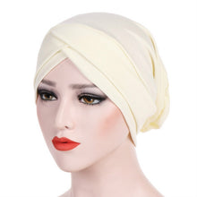 Load image into Gallery viewer, Modal Stretch Cloth Forehead Cross Headscarf Cap Chemotherapy Cap