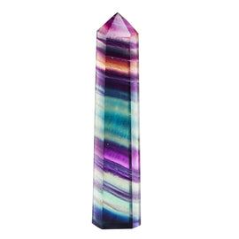 Natural Rough Stone Hexagonal Crystal Column Colorful Fluorite Column Ornaments