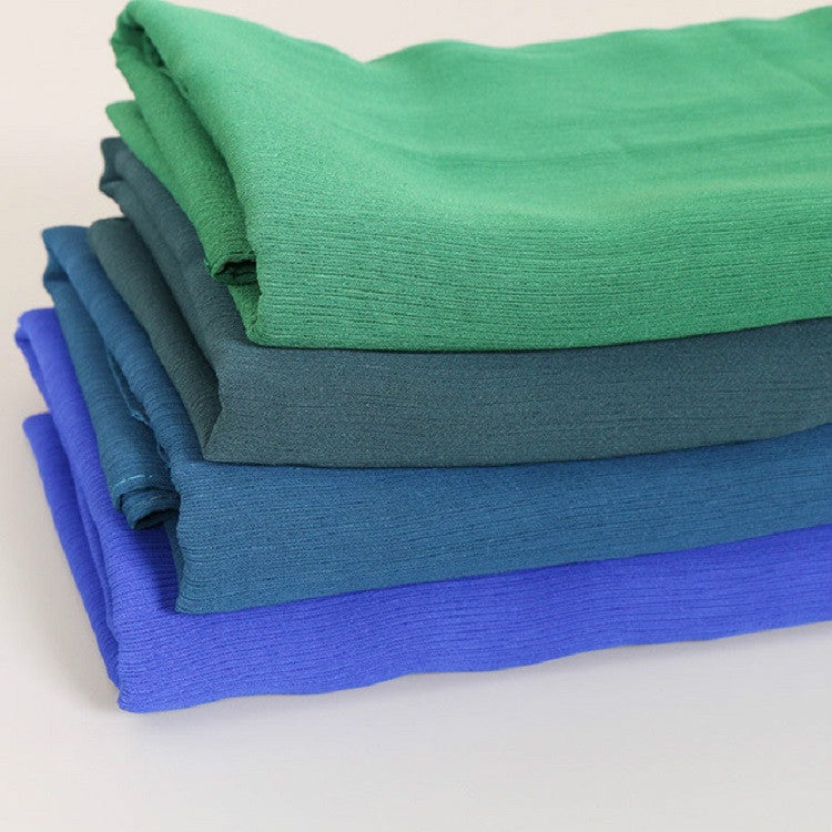 Women Solid Color Natural Fold Chiffon Shawl Scarf Turban