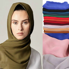 Load image into Gallery viewer, Women Solid Color Natural Fold Chiffon Shawl Scarf Turban