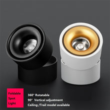 Load image into Gallery viewer, 360 Degrees Rotatable Foldable COB LED Background Spot Light Surface Mounted Ceiling Lamp, 7W Warm White, 7W White, 10W Warm White, 10W White, 12W Warm White, 12W White