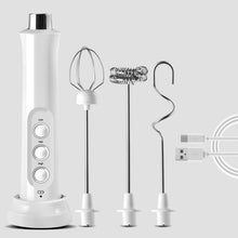 Load image into Gallery viewer, Whisk Household Electric Baking Mini Wireless Hand-Held Charging Stirrer Milk Frother, White, Black