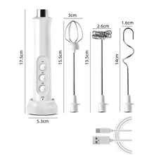Load image into Gallery viewer, Whisk Household Electric Baking Mini Wireless Hand-Held Charging Stirrer Milk Frother, White, Black