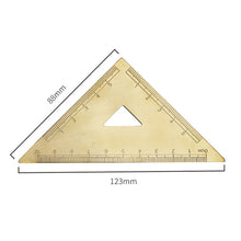 Load image into Gallery viewer, Brass Retro Drawing Ruler Measuring Tools, 0-10cm Isosceles Triangle Ruler, 0-10cm Right Angle Triangle Ruler, 0-15cm Wave Ruler, 0-15cm Ruler, 0-18cm Ruler, 0-120mm Caliper Single Scale, 0-180 Degree Protractor, 0-120mm Caliper Double Scale