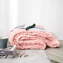 Load image into Gallery viewer, Handmade Thick Wool Knitted Blanket Sofa Chenille Stick Knitted Blanket, 80 x 100 CM, 130 x 160 CM