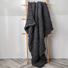 Load image into Gallery viewer, Handmade Thick Wool Knitted Blanket Sofa Chenille Stick Knitted Blanket, 80 x 100 CM, 130 x 160 CM