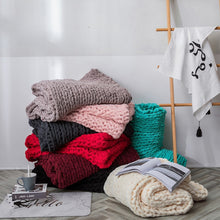Load image into Gallery viewer, Handmade Thick Wool Knitted Blanket Sofa Chenille Stick Knitted Blanket, 80 x 100 CM, 130 x 160 CM