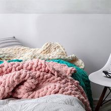 Load image into Gallery viewer, Handmade Thick Wool Knitted Blanket Sofa Chenille Stick Knitted Blanket, 80 x 100 CM, 130 x 160 CM