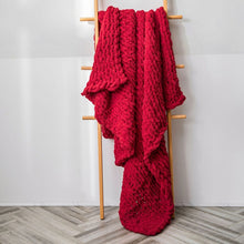 Load image into Gallery viewer, Handmade Thick Wool Knitted Blanket Sofa Chenille Stick Knitted Blanket, 80 x 100 CM, 130 x 160 CM
