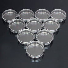 Load image into Gallery viewer, 10 PCS Polystyrene Sterile Petri Dishes Bacteria Dish Laboratory Medical Biological Scientific Lab Supplies, 55mm, 60mm, 70mm, 90mm, 100mm, 150mm