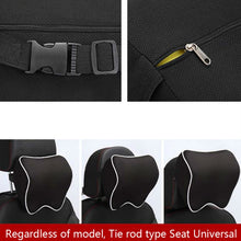 Load image into Gallery viewer, Car Headrest Pillow Neck Pillow Car Memory Foam Cervical Pillow Interior Supplies, Memory Foam Pillow(Black Red Edge), Memory Foam Pillow(Black Brown Edge), Memory Foam Pillow(Black White Edges), Memory Foam Pillow(Beige), Memory Foam Pillow(Light Brow...