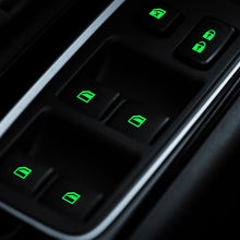 Load image into Gallery viewer, Car Window Sticker Lifter Modified Sticker Car Luminous Switch Car Window Button Car Sticker, Luminous Green, Luminous Orange, Luminous Blue