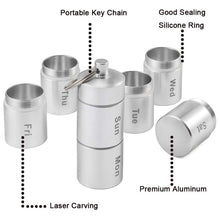 Load image into Gallery viewer, Sealed Waterproof 7 Days Split Aluminum Alloy Metal Pill Box, Pill Box