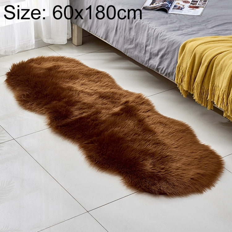 Faux Wool Leather Sofa Carpet Floor Mats Fleece Cushions Bay Window Mats, 60x180cm