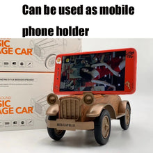 Load image into Gallery viewer, A9 Retro Wood Grain Classic Car Shape Wireless Bluetooth Speaker Subwoofer Radio Portable Mobile Phone Stand Mini Speaker