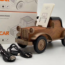 Load image into Gallery viewer, A9 Retro Wood Grain Classic Car Shape Wireless Bluetooth Speaker Subwoofer Radio Portable Mobile Phone Stand Mini Speaker