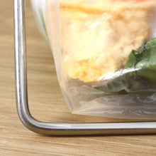 Load image into Gallery viewer, Stainless Steel Kitchen Foldable Storage Rack Plastic Bag Towel Trash Can Holder, Trash Can Holder