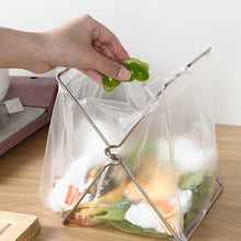 Load image into Gallery viewer, Stainless Steel Kitchen Foldable Storage Rack Plastic Bag Towel Trash Can Holder, Trash Can Holder