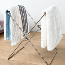 Load image into Gallery viewer, Stainless Steel Kitchen Foldable Storage Rack Plastic Bag Towel Trash Can Holder, Trash Can Holder