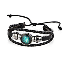 Load image into Gallery viewer, Constellations Couple Retro Weave Bracelets Leather Beads Bangle Bracelet, Aquarius, Libra, Aries, Scorpio, Virgo, Taurus, Cancer, Capricornus, Sagittarius, Leo, Pisces, Gemini