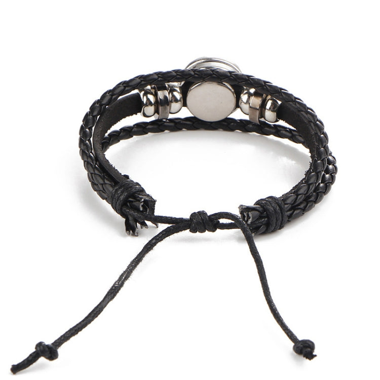 Constellations Couple Retro Weave Bracelets Leather Beads Bangle Bracelet, Aquarius, Libra, Aries, Scorpio, Virgo, Taurus, Cancer, Capricornus, Sagittarius, Leo, Pisces, Gemini