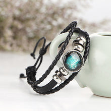 Load image into Gallery viewer, Constellations Couple Retro Weave Bracelets Leather Beads Bangle Bracelet, Aquarius, Libra, Aries, Scorpio, Virgo, Taurus, Cancer, Capricornus, Sagittarius, Leo, Pisces, Gemini