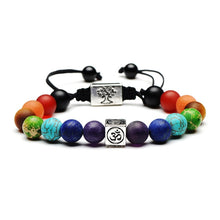 Load image into Gallery viewer, Tree of Life Multicolor Beads Stones Weave Yoga Rope Bracelets, Multicolor silver, Multicolor gold
