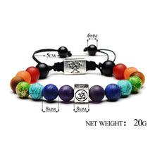 Load image into Gallery viewer, Tree of Life Multicolor Beads Stones Weave Yoga Rope Bracelets, Multicolor silver, Multicolor gold