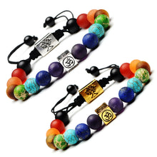 Load image into Gallery viewer, Tree of Life Multicolor Beads Stones Weave Yoga Rope Bracelets, Multicolor silver, Multicolor gold