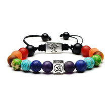 Load image into Gallery viewer, Tree of Life Multicolor Beads Stones Weave Yoga Rope Bracelets, Multicolor silver, Multicolor gold