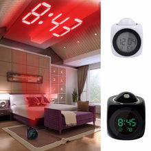 Load image into Gallery viewer, Multi-function LED Projection Alarm Clock Voice Talking Clock, White without USB cable, Black without USB cable, Black + USB cable, White + USB cable