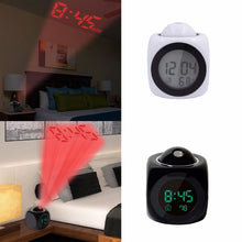 Load image into Gallery viewer, Multi-function LED Projection Alarm Clock Voice Talking Clock, White without USB cable, Black without USB cable, Black + USB cable, White + USB cable