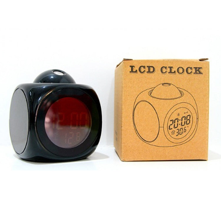 Multi-function LED Projection Alarm Clock Voice Talking Clock, White without USB cable, Black without USB cable, Black + USB cable, White + USB cable