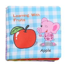 Load image into Gallery viewer, Baby Rattles Toy Soft Animal Cloth Book Newborn Stroller Hanging Toy Early Learning Education Baby Toys, Fruit, Vegetable, Shape, Vehicle