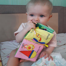 Load image into Gallery viewer, Baby Rattles Toy Soft Animal Cloth Book Newborn Stroller Hanging Toy Early Learning Education Baby Toys, Fruit, Vegetable, Shape, Vehicle