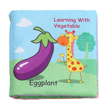 Load image into Gallery viewer, Baby Rattles Toy Soft Animal Cloth Book Newborn Stroller Hanging Toy Early Learning Education Baby Toys, Fruit, Vegetable, Shape, Vehicle