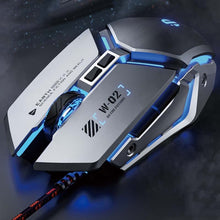 Load image into Gallery viewer, Inphic W-02 6 Keys Home Office Luminous Macro Programming USB Computer Mechanical Game Wired Mouse, W-02 (Metallic Gray), PW2 (Classic Black), PW2 (King Nebula), PW2 (Jedi Password)