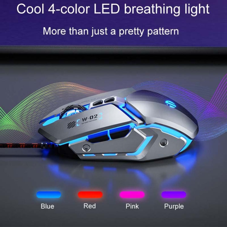Inphic W-02 6 Keys Home Office Luminous Macro Programming USB Computer Mechanical Game Wired Mouse, W-02 (Metallic Gray), PW2 (Classic Black), PW2 (King Nebula), PW2 (Jedi Password)