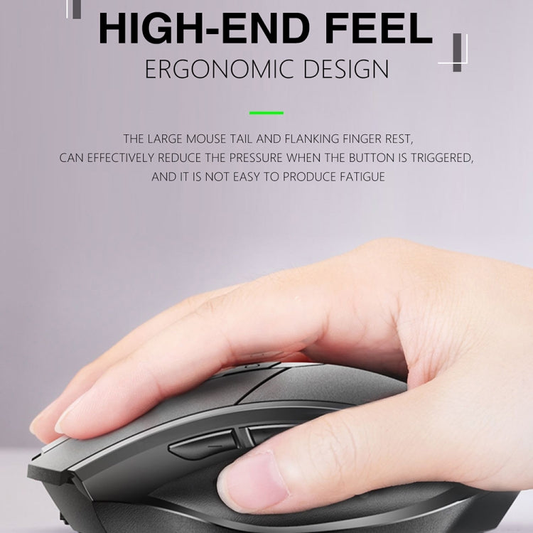Inphic A1 6 Keys 1000/1200/1600 DPI Home Gaming Wireless Mechanical Mouse, Colour: Gray Wireless+Bluetooth 4.0+Bluetooth 5.0, Black Wireless+Bluetooth 4.0+Bluetooth 5.0, Black Wireless Charging Silent Version, Gray Wireless Charging Silent Version     ...